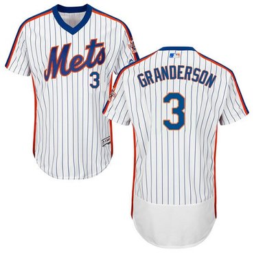 Mets #3 Curtis Granderson White(Blue Strip) Flexbase Authentic Collection Alternate Stitched MLB Jersey