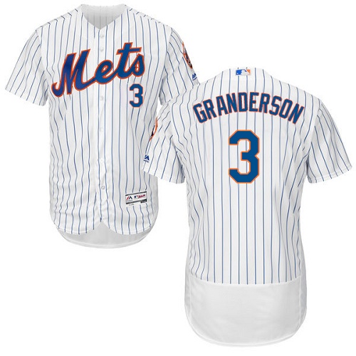 Mets #3 Curtis Granderson White(Blue Strip) Flexbase Authentic Collection Stitched MLB Jersey