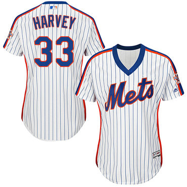 Mets #33 Matt Harvey White(Blue Strip) Alternate Women's Stitched MLB Jersey Mets #33 Matt Harvey White(Blue Strip) Alternate Women's Stitched MLB Jersey
