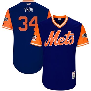 Mets #34 Noah Syndergaard Royal Thor Players Weekend Authentic Stitched MLB Jersey