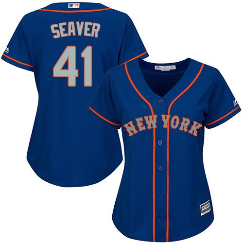 Mets #41 Tom Seaver Blue(Grey NO.) Alternate Women's Stitched MLB Jersey