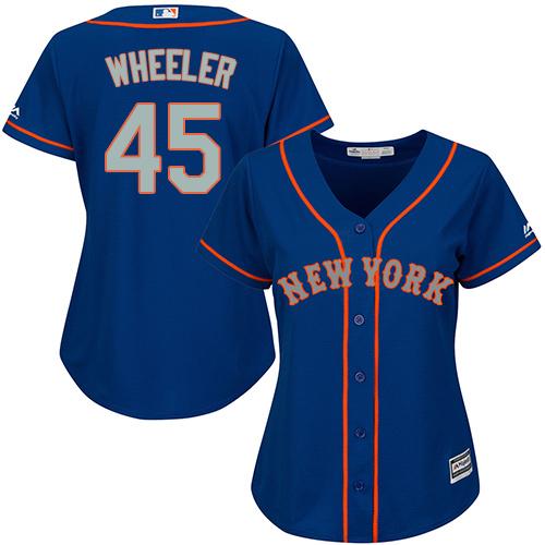Mets #45 Zack Wheeler Blue(Grey NO.) Alternate Women's Stitched MLB Jersey Mets #45 Zack Wheeler Blue(Grey NO.) Alternate Women's Stitched MLB Jersey