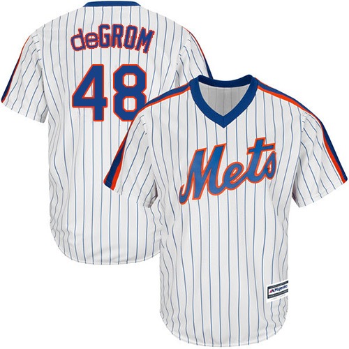 Mets #48 Jacob DeGrom White(Blue Strip) Alternate Cool Base Stitched Youth MLB Jersey Mets #48 Jacob DeGrom White(Blue Strip) Alternate Cool Base Stitched Youth MLB Jersey