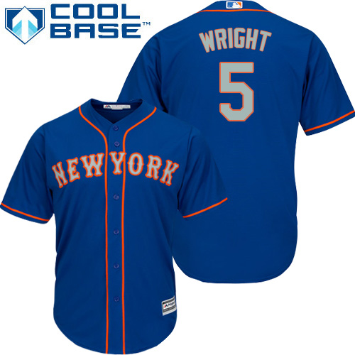 Mets #5 David Wright Blue(Grey NO.) Cool Base Stitched Youth MLB Jersey Mets #5 David Wright Blue(Grey NO.) Cool Base Stitched Youth MLB Jersey