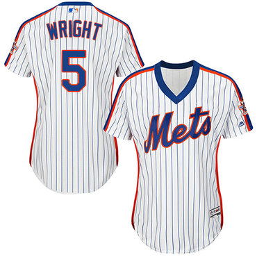 Mets #5 David Wright White(Blue Strip) Alternate Women's Stitched MLB Jersey Mets #5 David Wright White(Blue Strip) Alternate Women's Stitched MLB Jersey