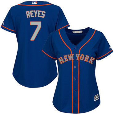 Mets #7 Jose Reyes Blue(Grey NO.) Alternate Women's Stitched MLB Jersey Mets #7 Jose Reyes Blue(Grey NO.) Alternate Women's Stitched MLB Jersey