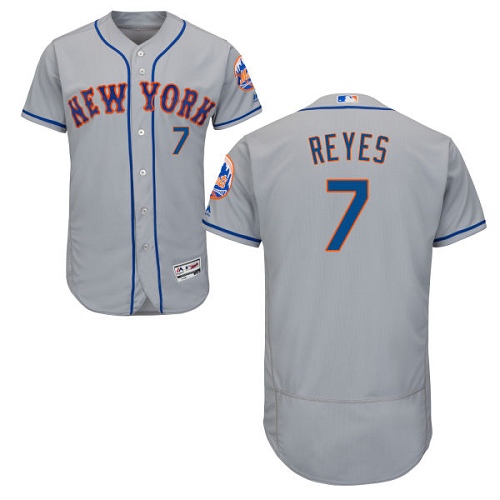 Mets #7 Jose Reyes Grey Flexbase Authentic Collection Stitched MLB Jersey