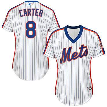 Mets #8 Gary Carter White(Blue Strip) Alternate Women's Stitched MLB Jersey Mets #8 Gary Carter White(Blue Strip) Alternate Women's Stitched MLB Jersey