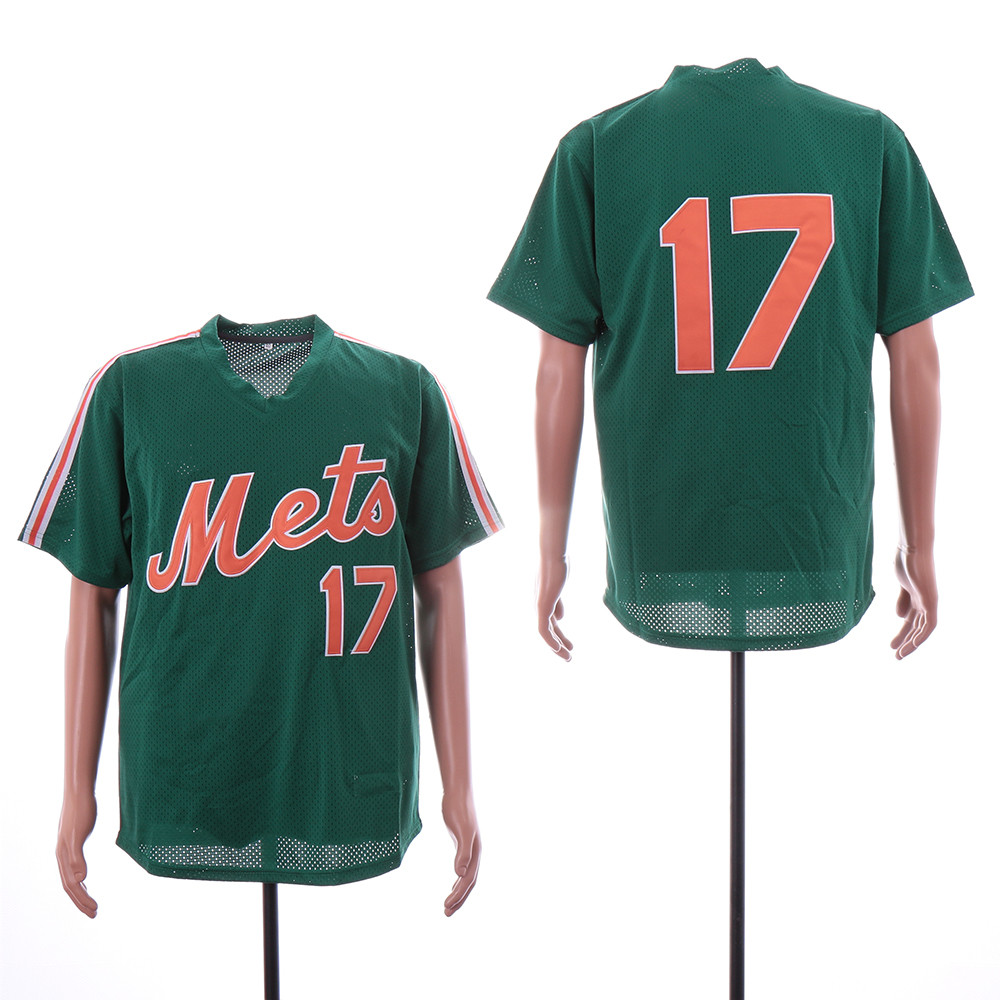 Mets 17 Keith Hernandez Green Mesh Throwback Jersey