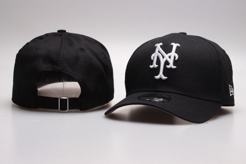 Mets Team Logo Black Adjustable Hat YP
