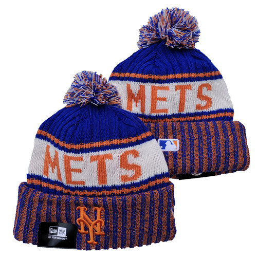 Mets Team Logo Pom Knit Hat YD Mets Team Logo Pom Knit Hat YD
