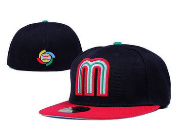 Mexico Baseball World Baseball Classic Fitted Hat Black red--LX