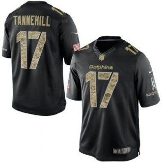 Miami Dolphins #17 Ryan Tannehill Nike Black Salute To Service Jersey