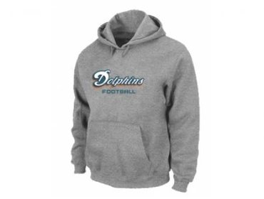 Miami Dolphins Authentic font Pullover Hoodie Grey