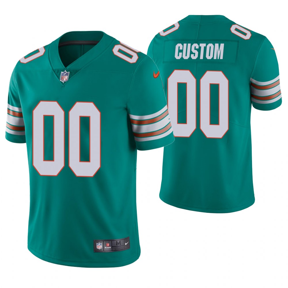 Miami Dolphins Custom Aqua Vapor Untouchable Limited Jersey