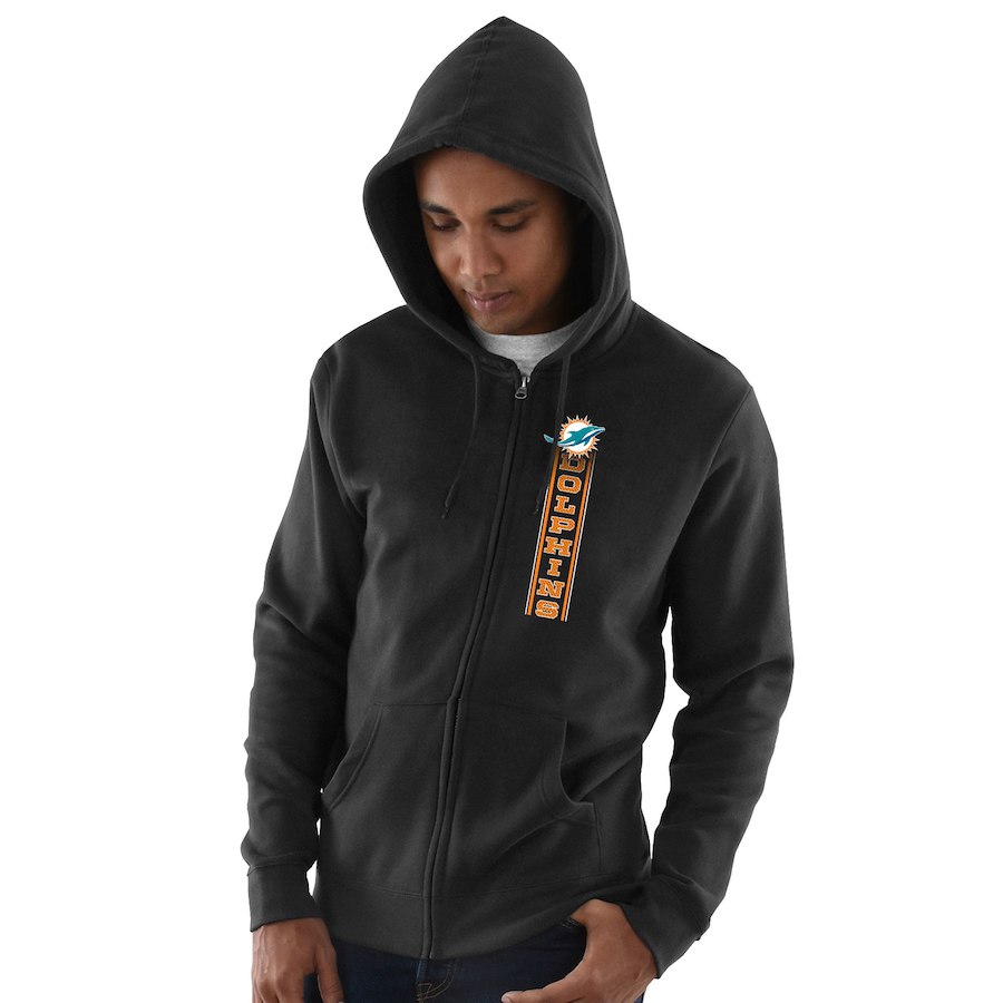 Miami Dolphins Hook And Ladder Full Zip Hoodie Black Miami Dolphins Hook And Ladder Full Zip Hoodie Black