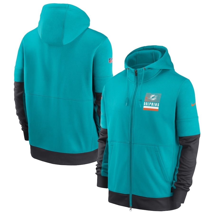Miami Dolphins Nike Sideline Impact Lockup Performance Full-Zip Hoodie Aqua Miami Dolphins Nike Sideline Impact Lockup Performance Full-Zip Hoodie Aqua
