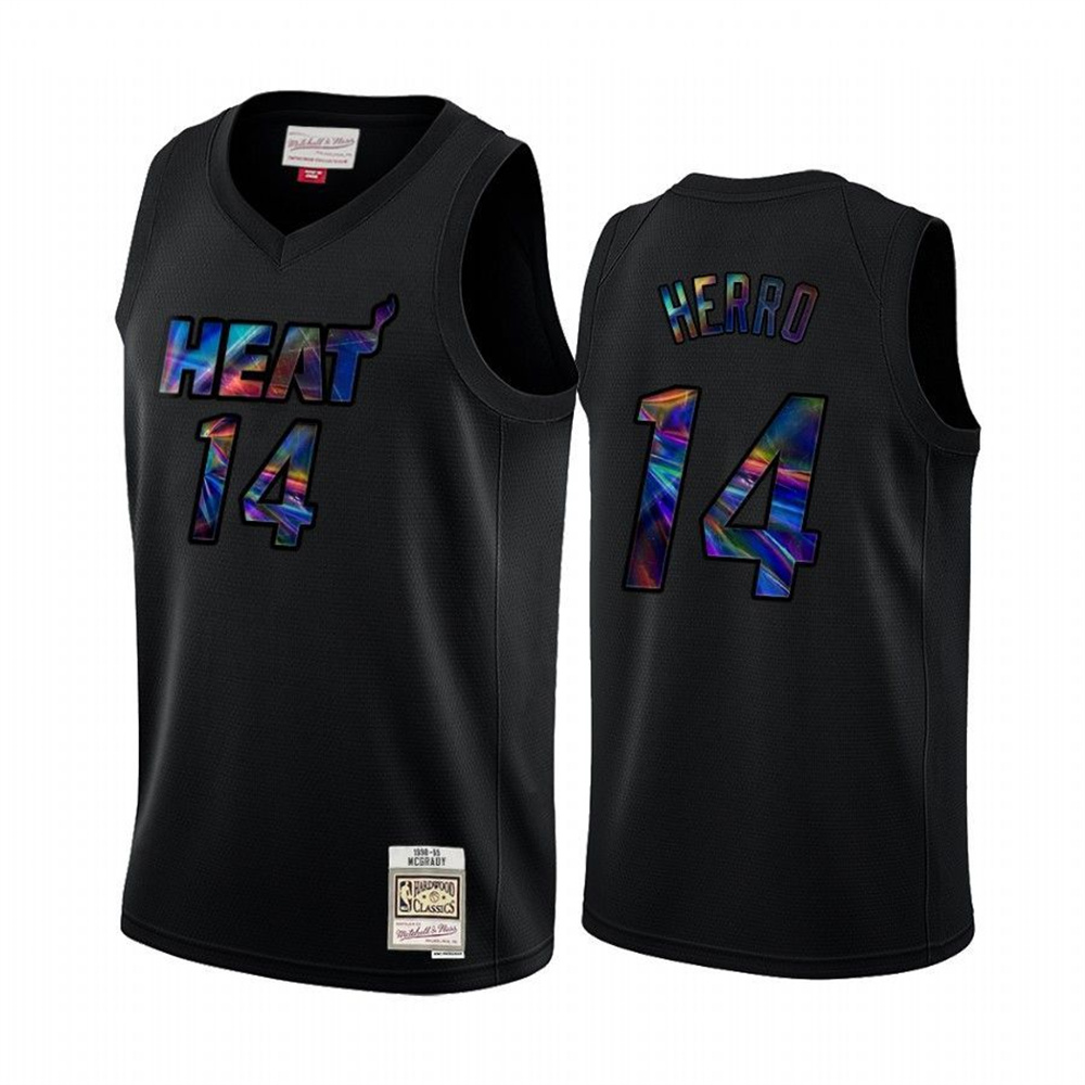 Miami Heat #14 Tyler Herro Men's Iridescent HWC Limited NBA Jersey - Black Miami Heat #14 Tyler Herro Men's Iridescent HWC Limited NBA Jersey - Black