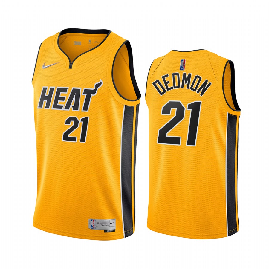 Miami Heat #21 Dewayne Dedmon Yellow NBA Swingman 2020-21 Earned Edition Jersey Miami Heat #21 Dewayne Dedmon Yellow NBA Swingman 2020-21 Earned Edition Jersey