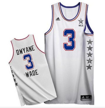 Miami Heat #3 Dwyane Wade White 2015 All Star Stitched NBA Jersey