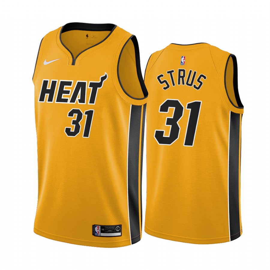 Miami Heat #31 Max Strus Yellow NBA Swingman 2020-21 Earned Edition Jersey Miami Heat #31 Max Strus Yellow NBA Swingman 2020-21 Earned Edition Jersey