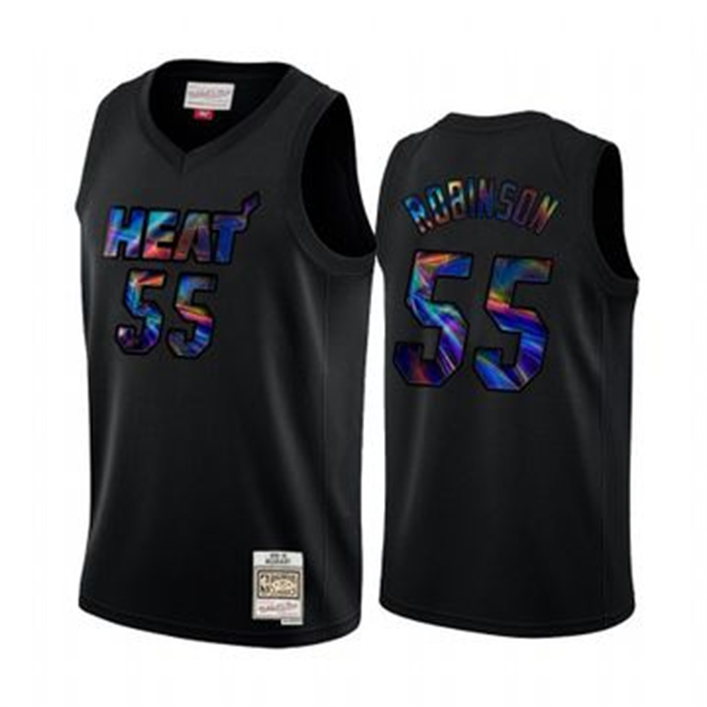 Miami Heat #55 Duncan Robinson Men's Iridescent HWC Limited NBA Jersey - Black Miami Heat #55 Duncan Robinson Men's Iridescent HWC Limited NBA Jersey - Black