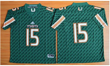 Miami Hurricanes #15 Brad Kaaya Green Stitched NCAA Jerseys