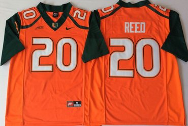 Miami Hurricanes 20 Ed Reed Orange Nike College Football Jersey