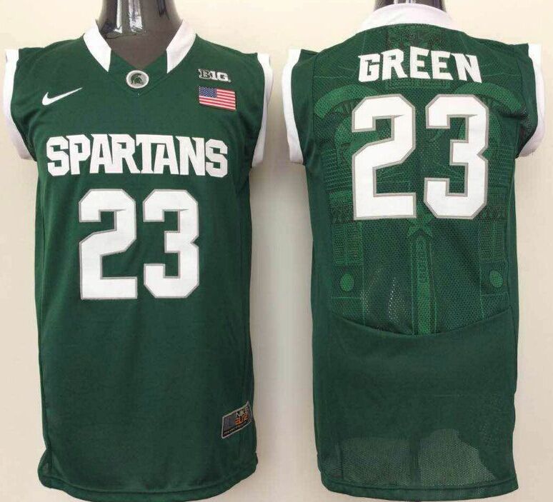 Michigan State Spartans 23 Draymond Green Green College Basketball Jersey