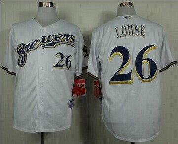 Milwaukee Brewers #26 Kyle Lohse White Cool Base Baseball Jersey