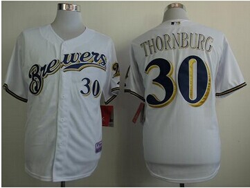 Milwaukee Brewers #30 Tyler Thornburg White Cool Base MLB Jersey