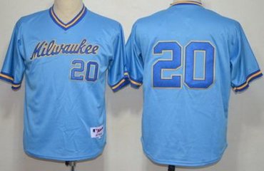 Milwaukee Brewers 20 Locroy Blue MLB Jerseys