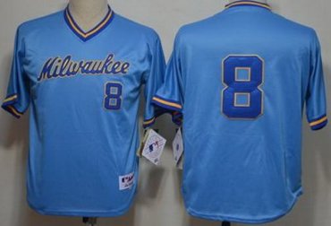 Milwaukee Brewers 8 Ryan Braun Blue MLB Jerseys