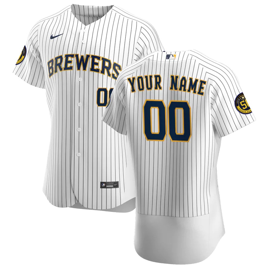 Milwaukee Brewers Custom Men's Nike White Home 2020 Authentic Player MLB Jersey Milwaukee Brewers Custom Men's Nike White Home 2020 Authentic Player MLB Jersey