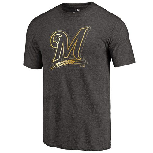 Milwaukee Brewers Fanatics Apparel Gold Collection Tri-Blend T-Shirt Black Milwaukee Brewers Fanatics Apparel Gold Collection Tri-Blend T-Shirt Black