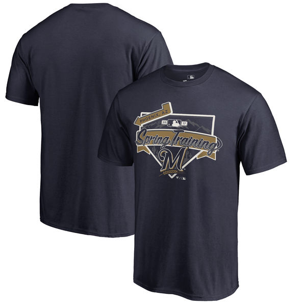 Milwaukee Brewers Fanatics Branded 2017 MLB Spring Training Logo T Shirt Navy Milwaukee Brewers Fanatics Branded 2017 MLB Spring Training Logo T Shirt Navy