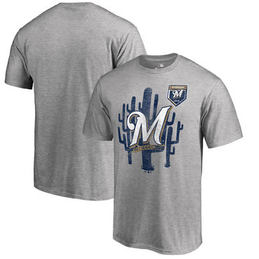 Milwaukee Brewers Fanatics Branded 2018 MLB Spring Training Vintage T Shirt Heather Gray Milwaukee Brewers Fanatics Branded 2018 MLB Spring Training Vintage T Shirt Heather Gray