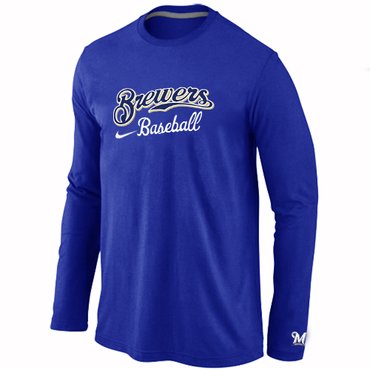 Milwaukee Brewers Long Sleeve T-Shirt Blue Milwaukee Brewers Long Sleeve T-Shirt Blue