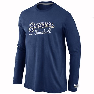 Milwaukee Brewers Long Sleeve T-Shirt D.Blue Milwaukee Brewers Long Sleeve T-Shirt D.Blue