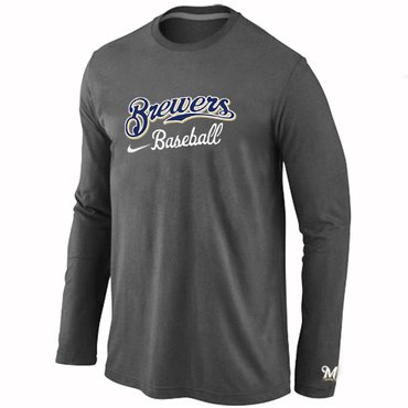 Milwaukee Brewers Long Sleeve T-Shirt D.Grey Milwaukee Brewers Long Sleeve T-Shirt D.Grey