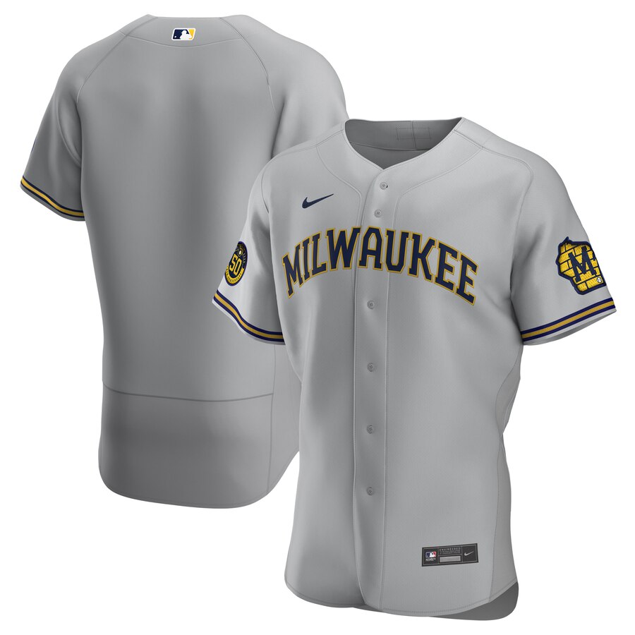 Milwaukee Brewers Men's Nike Gray Road 2020 Authentic Team MLB Jersey
