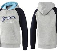 Milwaukee Brewers Pullover Hoodie Grey & Blue