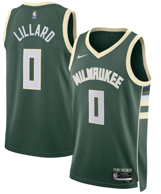 Milwaukee Bucks #0 Damian Lillard Green Jersey Milwaukee Bucks #0 Damian Lillard Green Jersey