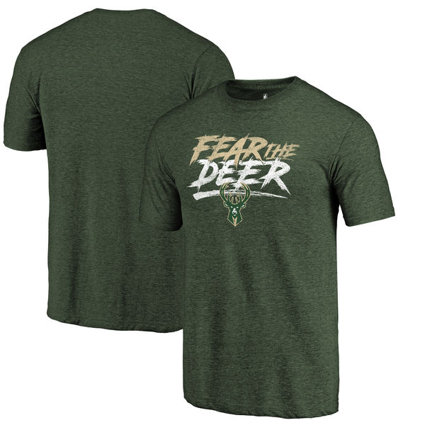 Milwaukee Bucks Fanatics Branded Green Fear The Deer Hometown Collection Tri-Blend T-Shirt Milwaukee Bucks Fanatics Branded Green Fear The Deer Hometown Collection Tri-Blend T-Shirt