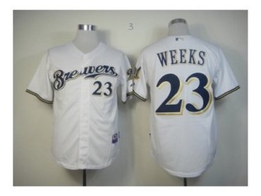 Milwaukee brewers #23 weeks white mlb jerseys