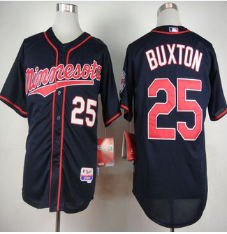 Minesota Twins #25 Byron Buxton Navy Blue Alternate Road Cool Base Stitched Baseball