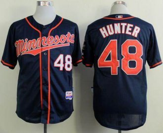 Minesota Twins #48 Torii Hunter Navy Blue Alternate Road Cool Base Stitched Baseball Jersey