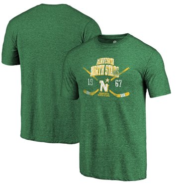 Minnesota North Stars Fanatics Branded Green Vintage Collection Line Shift Tri Blend T-Shirt Minnesota North Stars Fanatics Branded Green Vintage Collection Line Shift Tri Blend T-Shirt