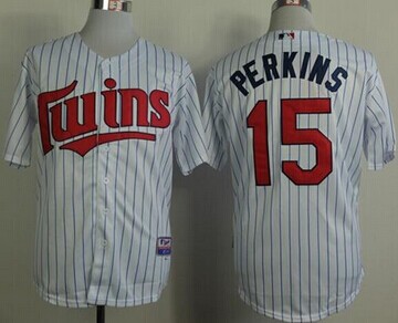 Minnesota Twins #15 Glen Perkins White(Blue Strip) Cool Base Stitched Baseball Jersey