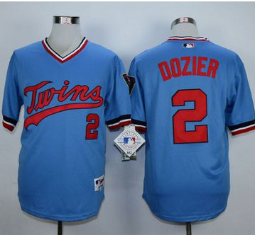 Minnesota Twins #2 Brian Dozier Light Blue 1984 Turn Back The Clock Stitched MLB Jersey